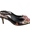 Sapato Scarpin Dolce & Gabbana Preto com Flores - Image 3