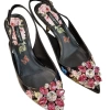 Sapato Scarpin Dolce & Gabbana Preto com Flores