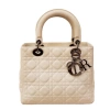 Bolsa Christian Dior Lady Dior Cannage Média Off White