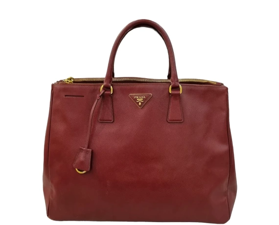 Bolsa Prada Galleria Double Zip Vinho