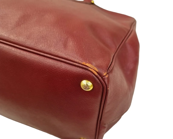 Bolsa Prada Galleria Double Zip Vinho - Image 9