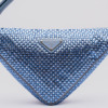 Bolsa Mini Prada Triangle Cetim Com Cristais Azul - Image 3