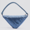 Bolsa Mini Prada Triangle Cetim Com Cristais Azul - Image 4