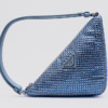 Bolsa Mini Prada Triangle Cetim Com Cristais Azul - Image 5