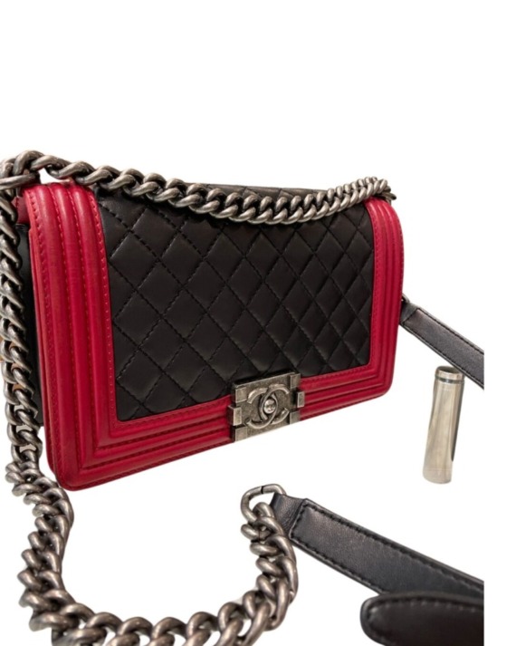 Bolsa Chanel Boy Lambskin Média Bicolor - Image 2