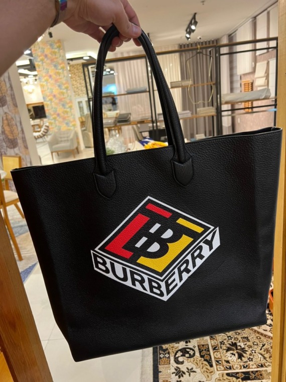 Bolsa Burberry Tote Grande Logo Vermelho Amarelo