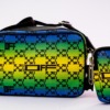 Bolsa Off-White Transversal Com Bolsinha Monograma Arrows Verde Amarelo Azul