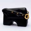 Bolsa Tiracolo Off-White Burrow 22 Couro Preta - Image 5